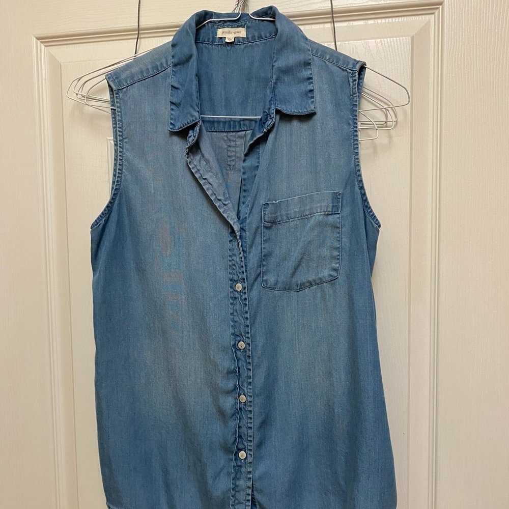 Jennifer & Grace super soft long Tencel demin sleeveless shirt Size M